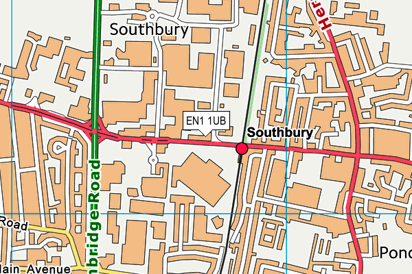 EN1 1UB map - OS VectorMap District (Ordnance Survey) EN1 1UB map - OS VectorMap District (Ordnance Survey)