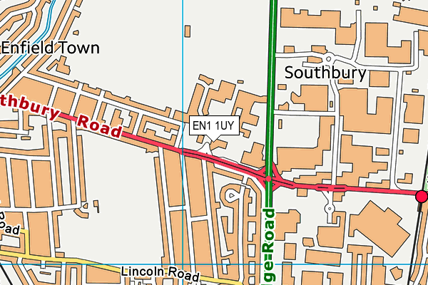 EN1 1UY map - OS VectorMap District (Ordnance Survey)