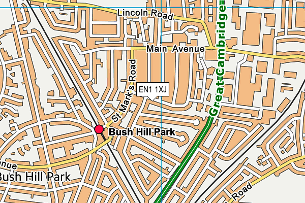 EN1 1XJ map - OS VectorMap District (Ordnance Survey)