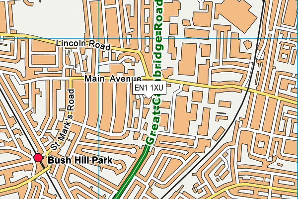 EN1 1XU map - OS VectorMap District (Ordnance Survey)