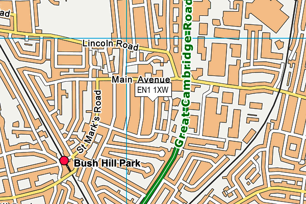 EN1 1XW map - OS VectorMap District (Ordnance Survey) EN1 1XW map - OS VectorMap District (Ordnance Survey)