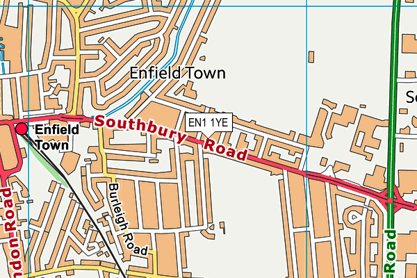 EN1 1YE map - OS VectorMap District (Ordnance Survey)