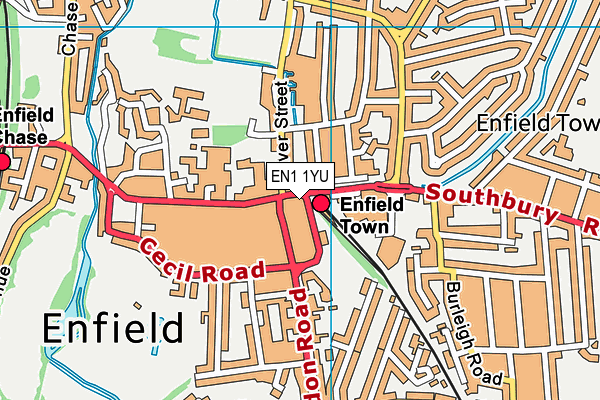 EN1 1YU map - OS VectorMap District (Ordnance Survey)