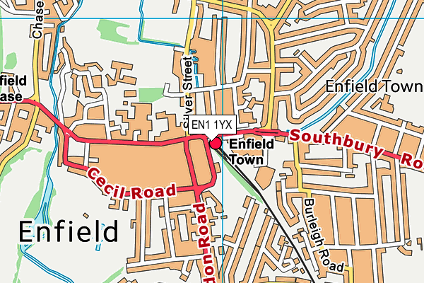 EN1 1YX map - OS VectorMap District (Ordnance Survey) EN1 1YX map - OS VectorMap District (Ordnance Survey)