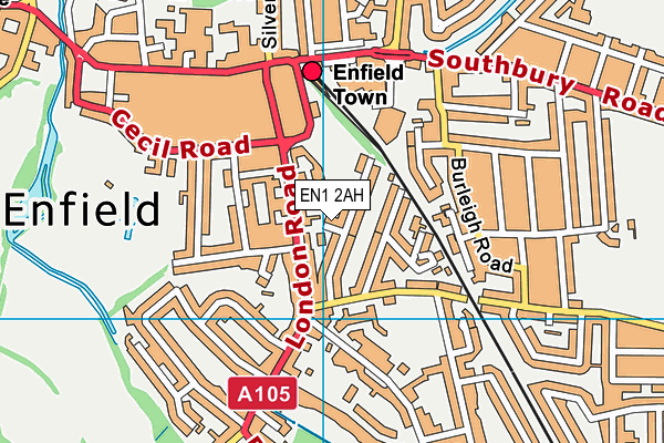 EN1 2AH map - OS VectorMap District (Ordnance Survey) EN1 2AH map - OS VectorMap District (Ordnance Survey)