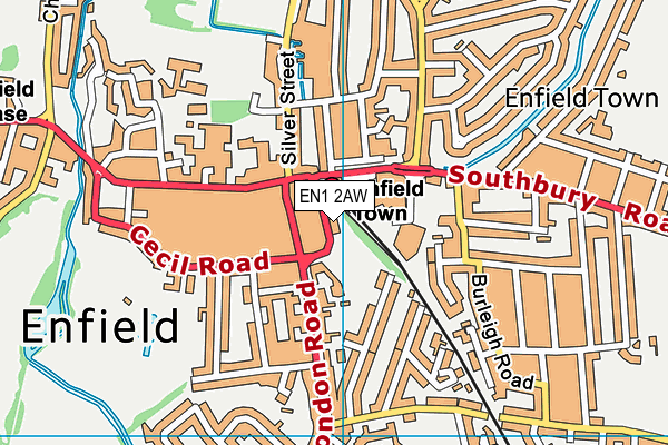 EN1 2AW map - OS VectorMap District (Ordnance Survey)