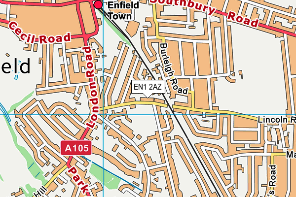 EN1 2AZ map - OS VectorMap District (Ordnance Survey) EN1 2AZ map - OS VectorMap District (Ordnance Survey)