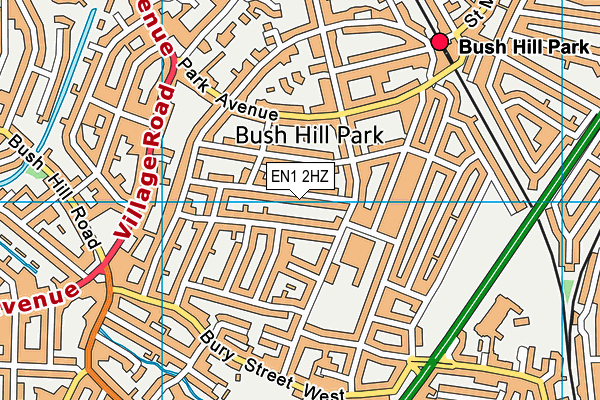 EN1 2HZ map - OS VectorMap District (Ordnance Survey)