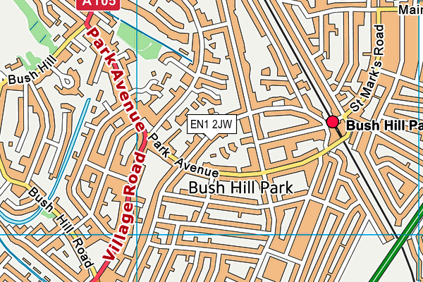 EN1 2JW map - OS VectorMap District (Ordnance Survey)