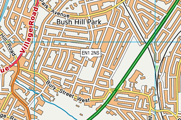 EN1 2NS map - OS VectorMap District (Ordnance Survey)