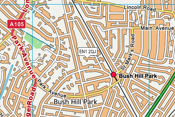 EN1 2QJ map - OS VectorMap District (Ordnance Survey) EN1 2QJ map - OS VectorMap District (Ordnance Survey)