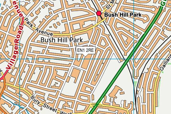 EN1 2RE map - OS VectorMap District (Ordnance Survey)