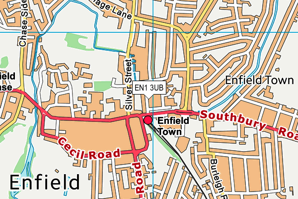 EN1 3UB map - OS VectorMap District (Ordnance Survey)