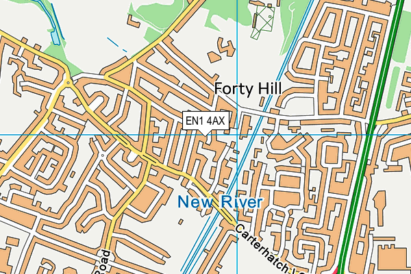 EN1 4AX map - OS VectorMap District (Ordnance Survey)