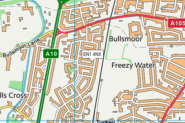 EN1 4NX map - OS VectorMap District (Ordnance Survey) EN1 4NX map - OS VectorMap District (Ordnance Survey)