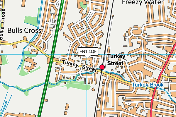 EN1 4QF map - OS VectorMap District (Ordnance Survey)