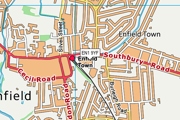 EN1 9YF map - OS VectorMap District (Ordnance Survey) EN1 9YF map - OS VectorMap District (Ordnance Survey)