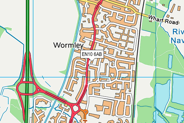 EN10 6AB map - OS VectorMap District (Ordnance Survey)