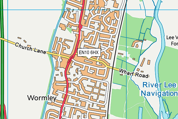 EN10 6HX map - OS VectorMap District (Ordnance Survey) EN10 6HX map - OS VectorMap District (Ordnance Survey)