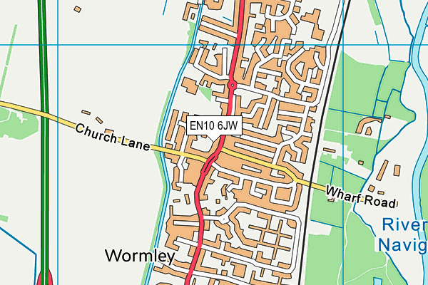 EN10 6JW map - OS VectorMap District (Ordnance Survey)