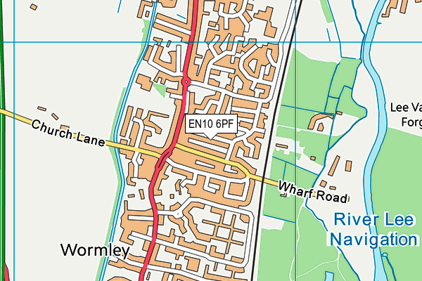EN10 6PF map - OS VectorMap District (Ordnance Survey)