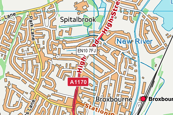 EN10 7FJ map - OS VectorMap District (Ordnance Survey)