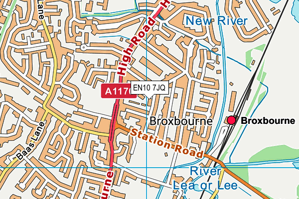 EN10 7JQ map - OS VectorMap District (Ordnance Survey)