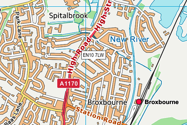 EN10 7LW map - OS VectorMap District (Ordnance Survey)