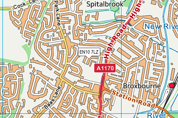 EN10 7LZ map - OS VectorMap District (Ordnance Survey)