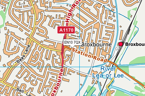 EN10 7QX map - OS VectorMap District (Ordnance Survey)