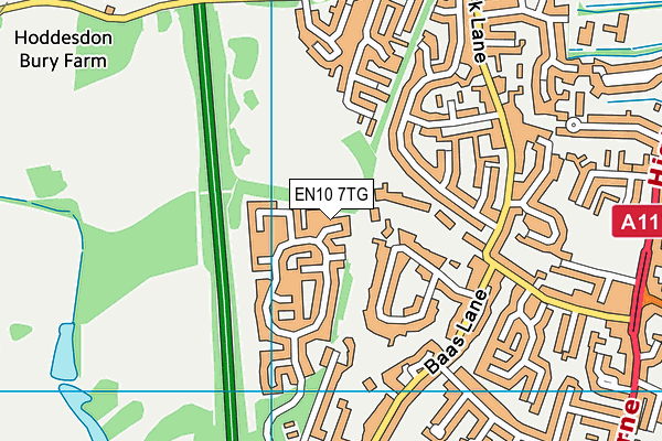 EN10 7TG map - OS VectorMap District (Ordnance Survey) EN10 7TG map - OS VectorMap District (Ordnance Survey)