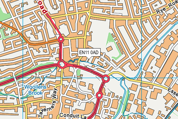 EN11 0AD map - OS VectorMap District (Ordnance Survey) EN11 0AD map - OS VectorMap District (Ordnance Survey)