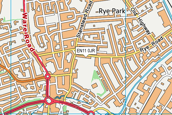 EN11 0JR map - OS VectorMap District (Ordnance Survey) EN11 0JR map - OS VectorMap District (Ordnance Survey)