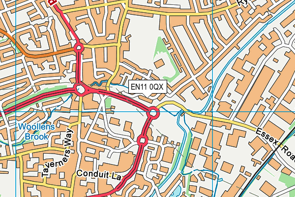 EN11 0QX map - OS VectorMap District (Ordnance Survey) EN11 0QX map - OS VectorMap District (Ordnance Survey)
