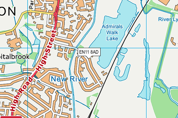 EN11 8AD map - OS VectorMap District (Ordnance Survey) EN11 8AD map - OS VectorMap District (Ordnance Survey)