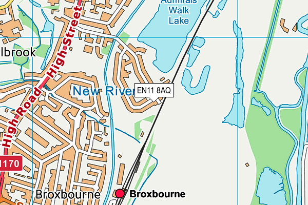 EN11 8AQ map - OS VectorMap District (Ordnance Survey) EN11 8AQ map - OS VectorMap District (Ordnance Survey)