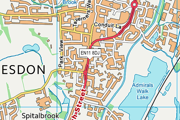 EN11 8DJ map - OS VectorMap District (Ordnance Survey)