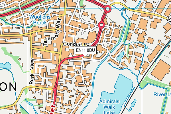 EN11 8DU map - OS VectorMap District (Ordnance Survey)