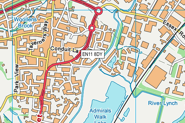 EN11 8DY map - OS VectorMap District (Ordnance Survey) EN11 8DY map - OS VectorMap District (Ordnance Survey)