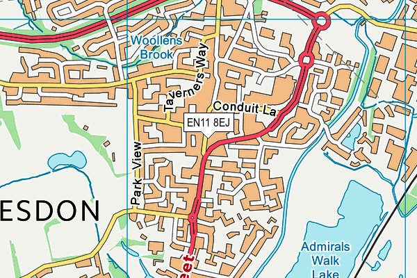 EN11 8EJ map - OS VectorMap District (Ordnance Survey) EN11 8EJ map - OS VectorMap District (Ordnance Survey)