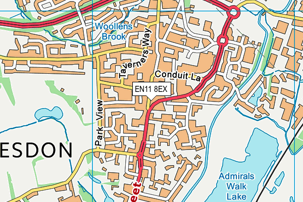 EN11 8EX map - OS VectorMap District (Ordnance Survey) EN11 8EX map - OS VectorMap District (Ordnance Survey)
