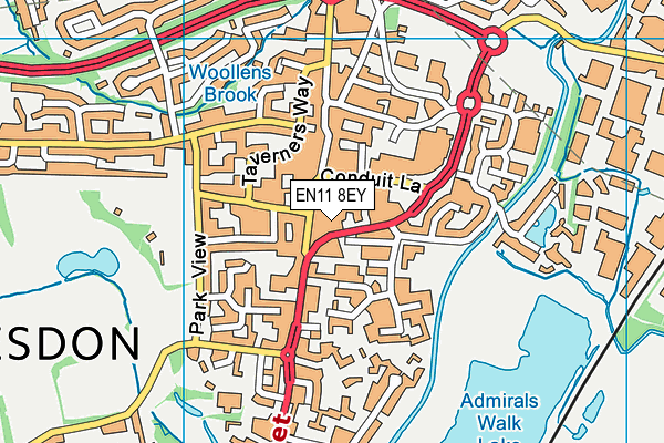 EN11 8EY map - OS VectorMap District (Ordnance Survey) EN11 8EY map - OS VectorMap District (Ordnance Survey)