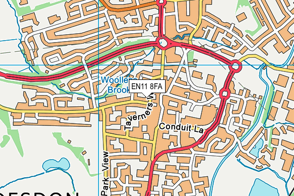 EN11 8FA map - OS VectorMap District (Ordnance Survey) EN11 8FA map - OS VectorMap District (Ordnance Survey)