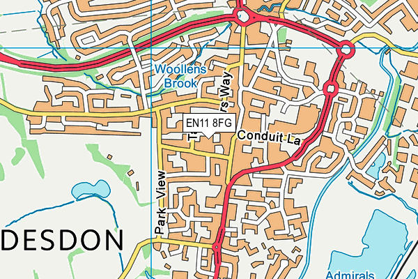 EN11 8FG map - OS VectorMap District (Ordnance Survey) EN11 8FG map - OS VectorMap District (Ordnance Survey)