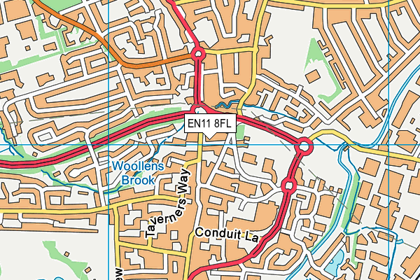 EN11 8FL map - OS VectorMap District (Ordnance Survey) EN11 8FL map - OS VectorMap District (Ordnance Survey)