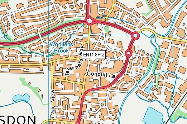 EN11 8FQ map - OS VectorMap District (Ordnance Survey) EN11 8FQ map - OS VectorMap District (Ordnance Survey)