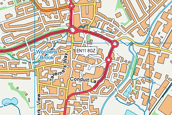 EN11 8GZ map - OS VectorMap District (Ordnance Survey) EN11 8GZ map - OS VectorMap District (Ordnance Survey)
