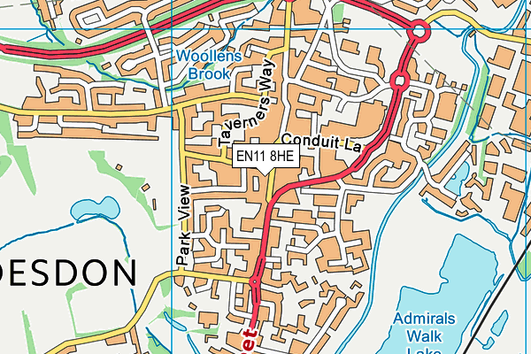 EN11 8HE map - OS VectorMap District (Ordnance Survey) EN11 8HE map - OS VectorMap District (Ordnance Survey)
