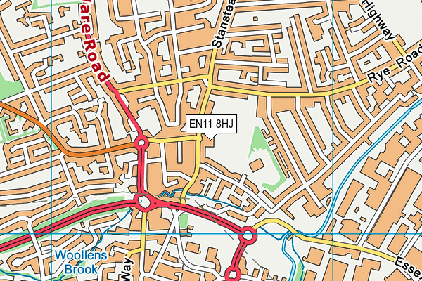 EN11 8HJ map - OS VectorMap District (Ordnance Survey)