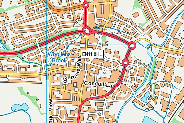 EN11 8HL map - OS VectorMap District (Ordnance Survey) EN11 8HL map - OS VectorMap District (Ordnance Survey)